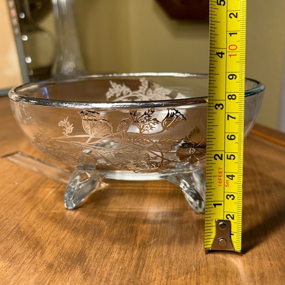 New Martinsville Viking Oval Vase & Compote Silver Flowers of Flanders Poppies - Picture 6 of 15